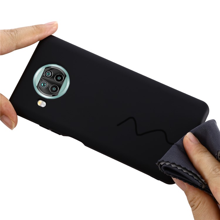 Liquid Silicone Plain Phone Protective Casing with Strap for Xiaomi Mi 10T Lite 5G - Black-5