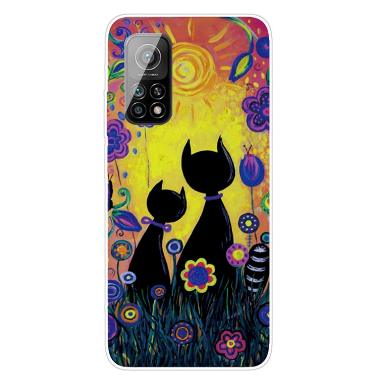 Super Clear Pattern Printing for Xiaomi Mi 10T 5G/10T Pro 5G/Redmi K30S TPU Phone Cover Case - Couple Cats-1