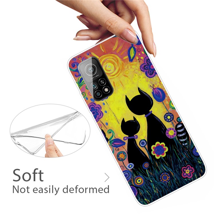 Super Clear Pattern Printing for Xiaomi Mi 10T 5G/10T Pro 5G/Redmi K30S TPU Phone Cover Case - Couple Cats-2