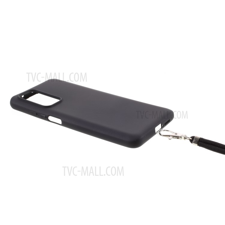 Solid Color Candy TPU Cover with Lanyard for Xiaomi Mi 10T 5G/10T Pro 5G Case - Black-2