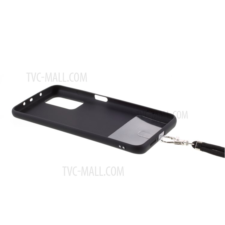 Solid Color Candy TPU Cover with Lanyard for Xiaomi Mi 10T 5G/10T Pro 5G Case - Black-3