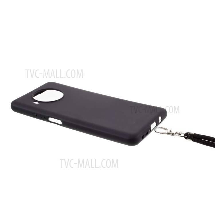 Solid Color Candy TPU Cover with Lanyard for Xiaomi Mi 10T Lite 5G Phone Case - Black-2