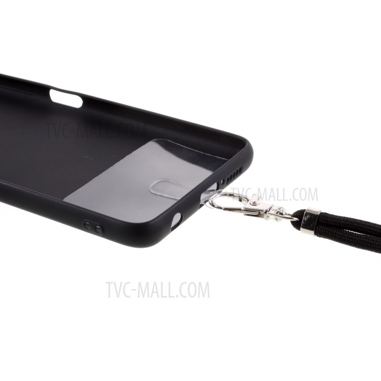 Solid Color Candy TPU Shell with Lanyard for Xiaomi Poco X3/Poco X3 NFC Phone Case - Black-4