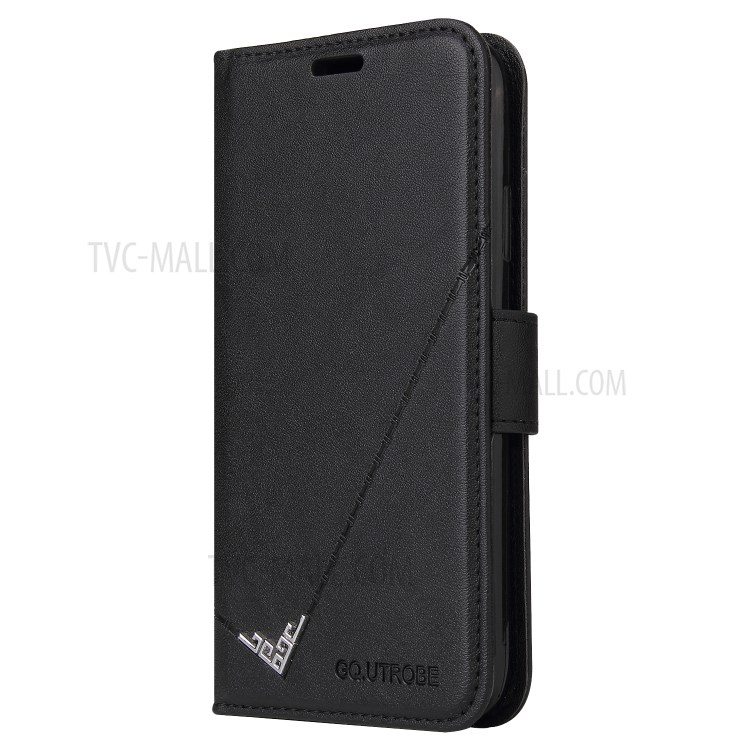 GQ.UTROBE Rectangular Metal Decor Stand Leather Cover for Xiaomi Poco X3 NFC - Black-8