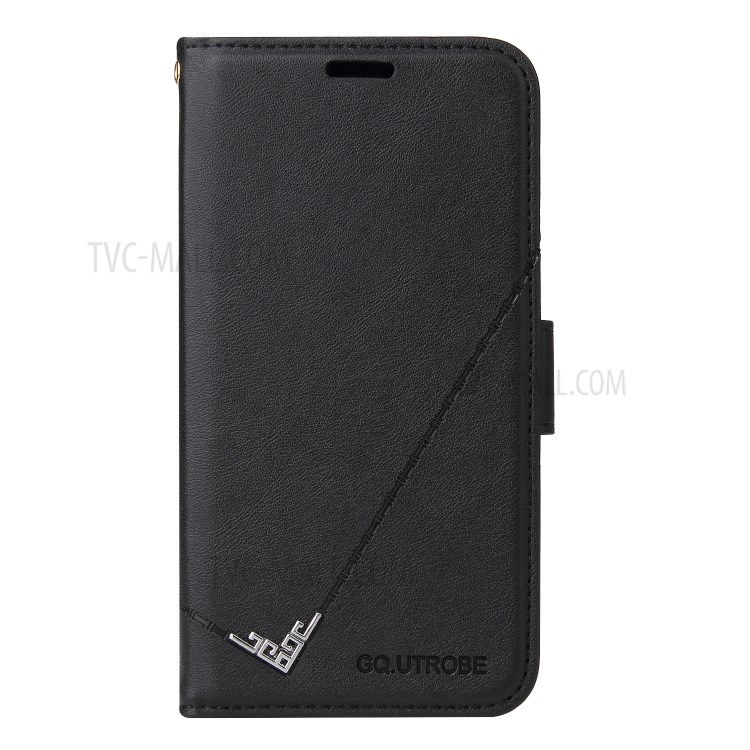 GQ.UTROBE Rectangular Metal Decor Stand Leather Cover for Xiaomi Poco X3 NFC - Black-9