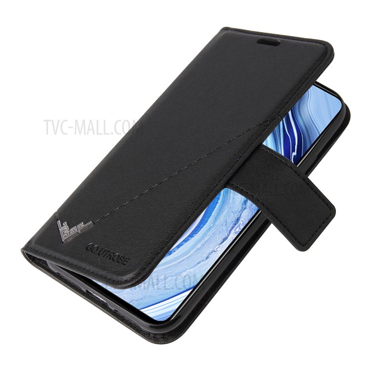 GQ.UTROBE Rectangular Metal Decor Stand Leather Cover for Xiaomi Redmi Note 9S / Redmi Note 9 Pro / Redmi Note 9 Pro Max - Black-3