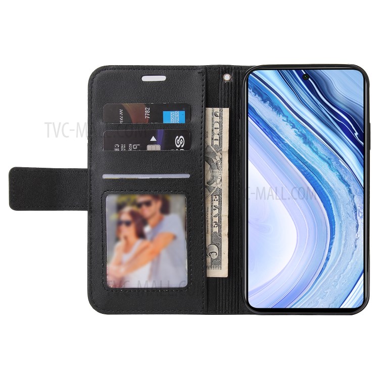 GQ.UTROBE Rectangular Metal Decor Stand Leather Cover for Xiaomi Redmi Note 9S / Redmi Note 9 Pro / Redmi Note 9 Pro Max - Black-4