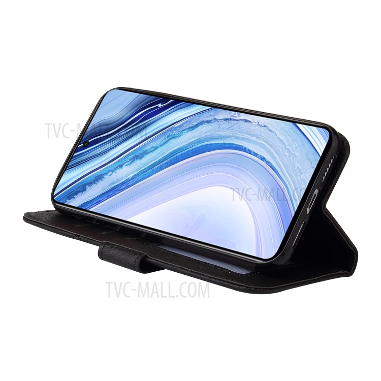 GQ.UTROBE Rectangular Metal Decor Stand Leather Cover for Xiaomi Redmi Note 9S / Redmi Note 9 Pro / Redmi Note 9 Pro Max - Black-5
