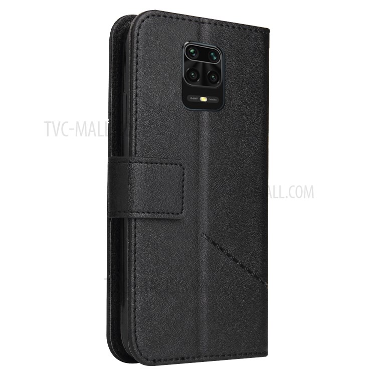 GQ.UTROBE Rectangular Metal Decor Stand Leather Cover for Xiaomi Redmi Note 9S / Redmi Note 9 Pro / Redmi Note 9 Pro Max - Black-7