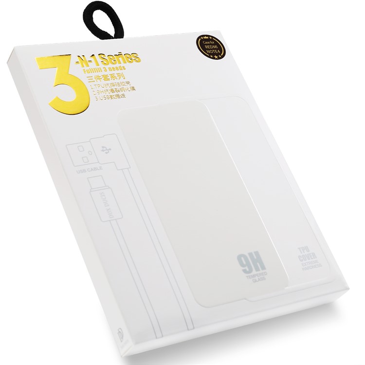 DUX DUCIS Skin Pro 3-in-1 Series for Xiaomi Redmi Note 4 TPU Case + Micro USB Charge Cable + Tempered Glass Screen Film-3