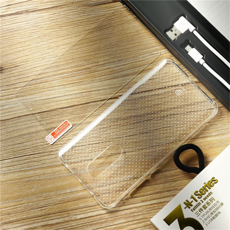 DUX DUCIS Skin Pro 3-in-1 Series for Xiaomi Redmi Note 4 TPU Case + Micro USB Charge Cable + Tempered Glass Screen Film-4