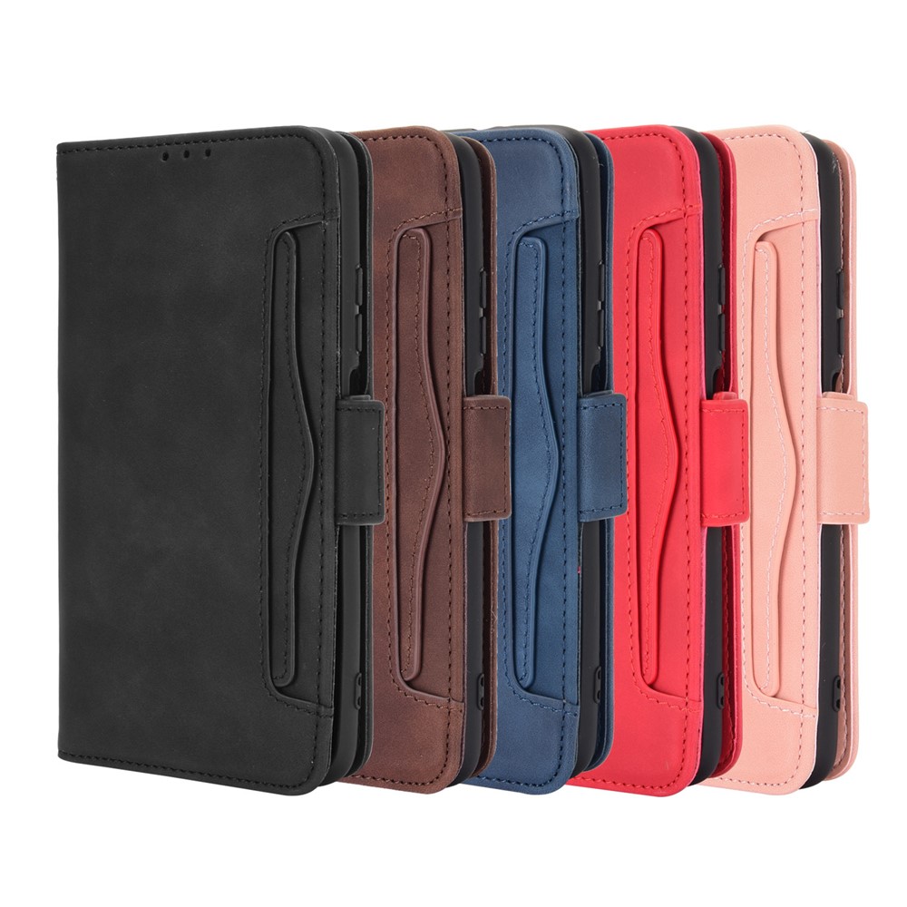 For Xiaomi Poco M3 Multiple Card Slots Protective Cover Stand Leather Case - Black-11