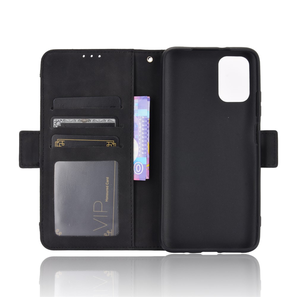 For Xiaomi Poco M3 Multiple Card Slots Protective Cover Stand Leather Case - Black-4