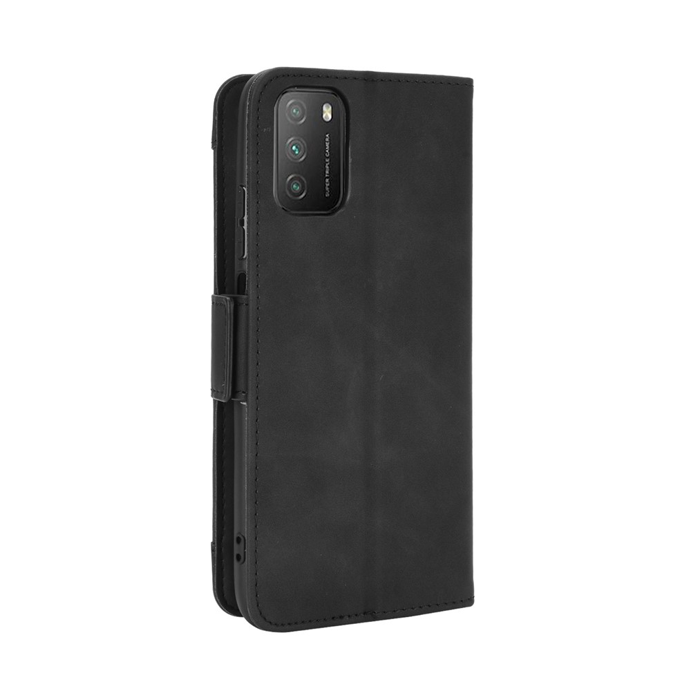 For Xiaomi Poco M3 Multiple Card Slots Protective Cover Stand Leather Case - Black-7