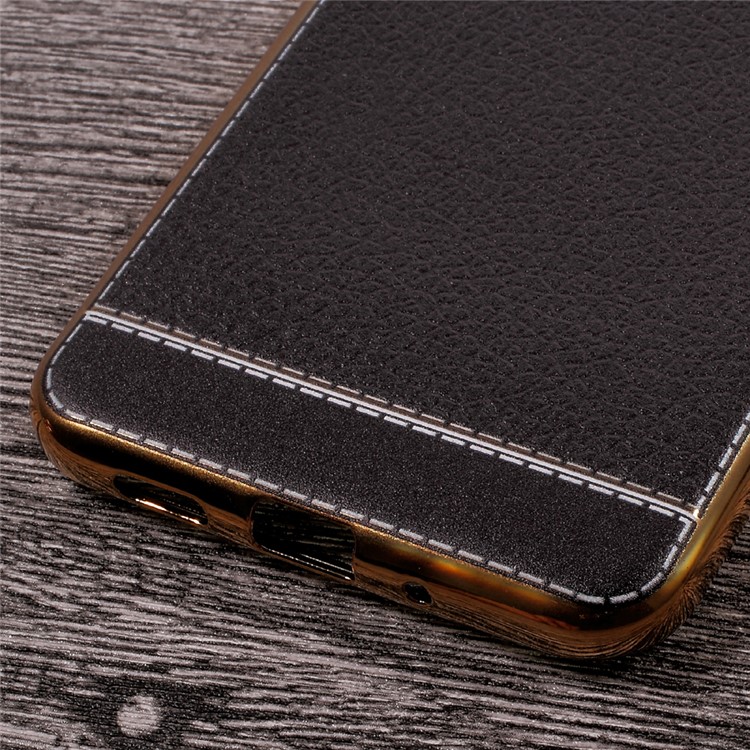 Leather Coated TPU Plated Cover for Xiaomi Mi 5c - Black-4