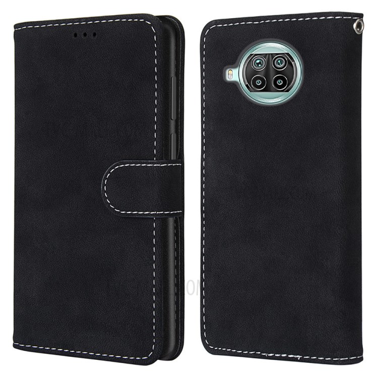 Retro Style Matte Wallet Leather Stand Case for Xiaomi Mi 10T Lite 5G/Redmi Note 9 Pro 5G - Black-2