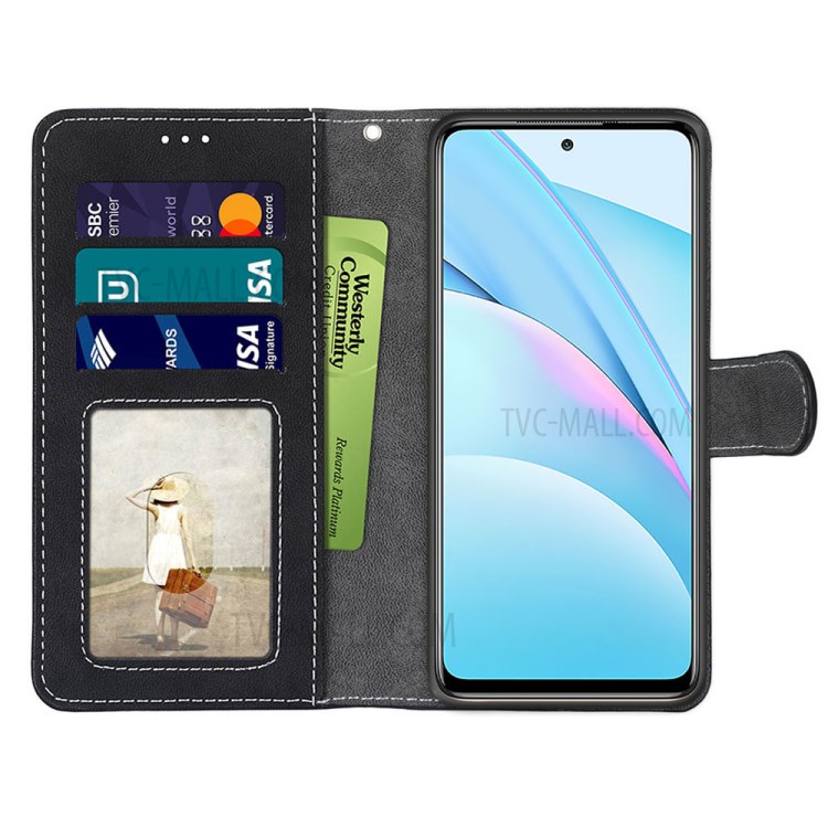 Retro Style Matte Wallet Leather Stand Case for Xiaomi Mi 10T Lite 5G/Redmi Note 9 Pro 5G - Black-3
