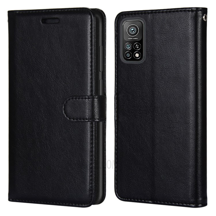 Wallet Stand Magnetic Clasp Leather Case for Xiaomi Mi 10T 5G/10T Pro 5G/Redmi K30S - Black-2