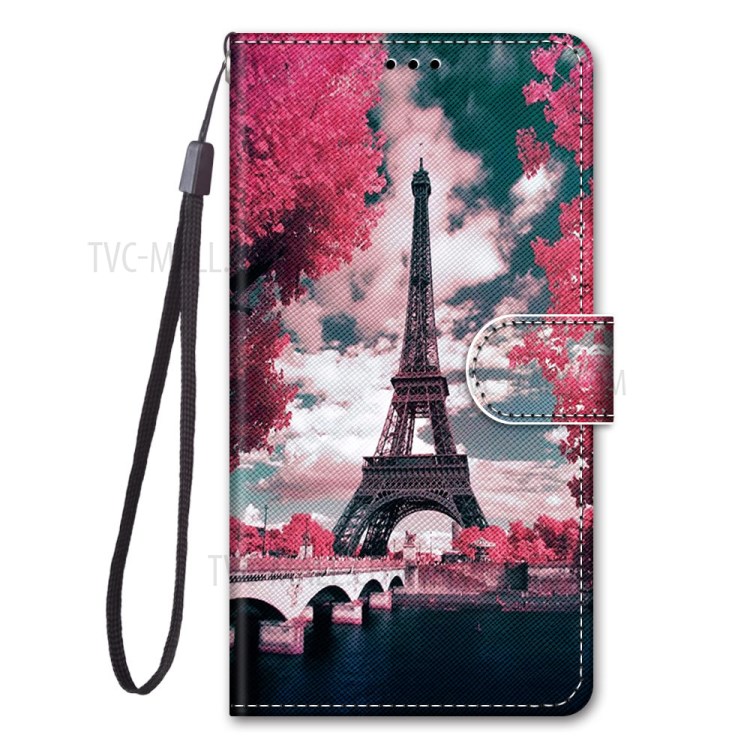 Anti-Drop Wallet Stand Case with Pattern Printing for Xiaomi Mi 10T 5G/10T Pro 5G/Redmi K30S - Eiffel Tower-2