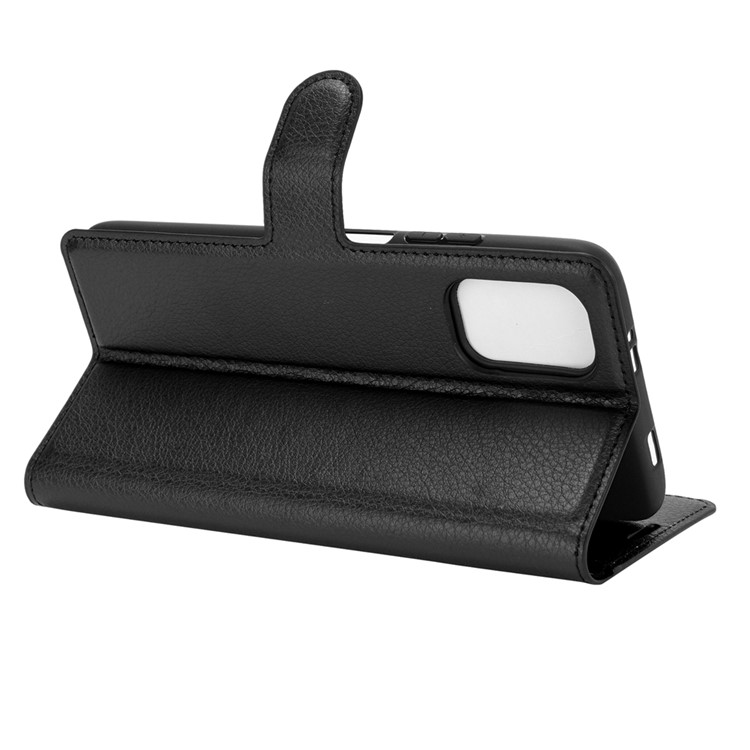 Litchi Texture Wallet Design Leather Phone Protective Stand Cover for Xiaomi Poco M3 - Black-5