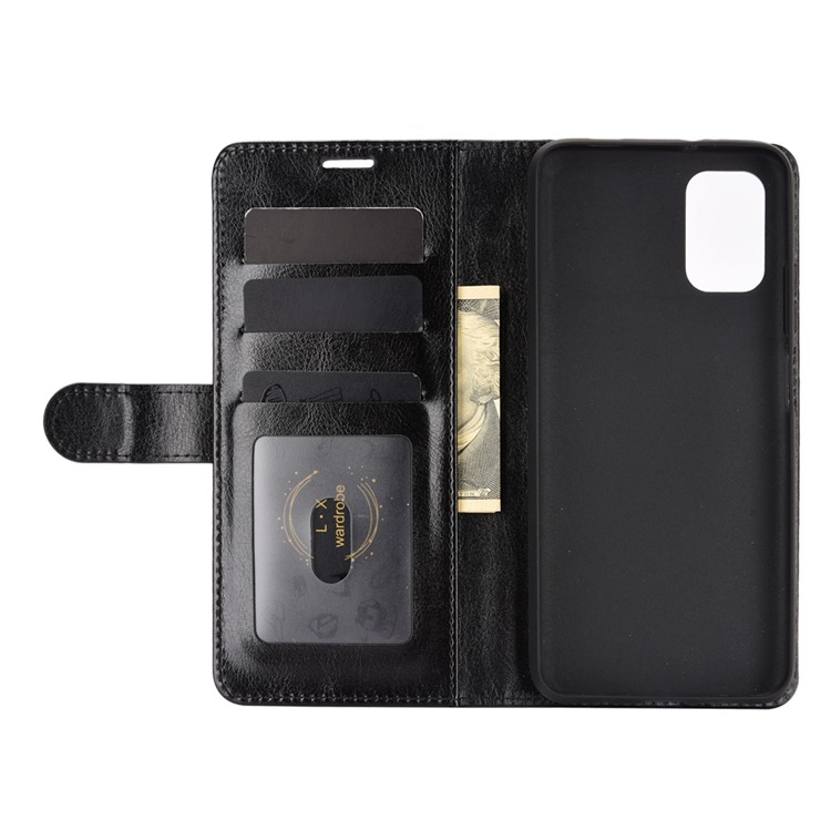 Crazy Horse Texture Leather Stand Wallet Protective Shell for Xiaomi Poco M3 - Black-5
