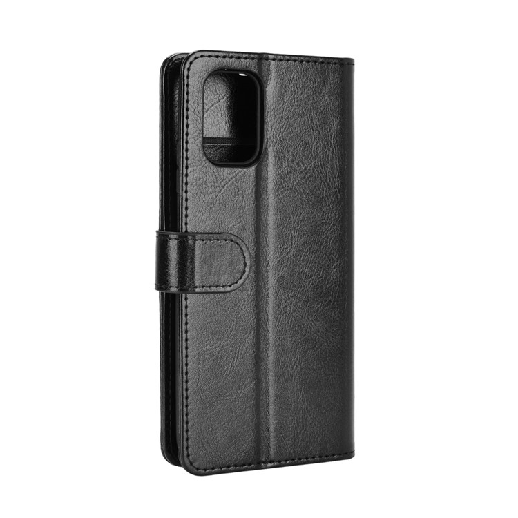 Crazy Horse Texture Leather Stand Wallet Protective Shell for Xiaomi Poco M3 - Black-8