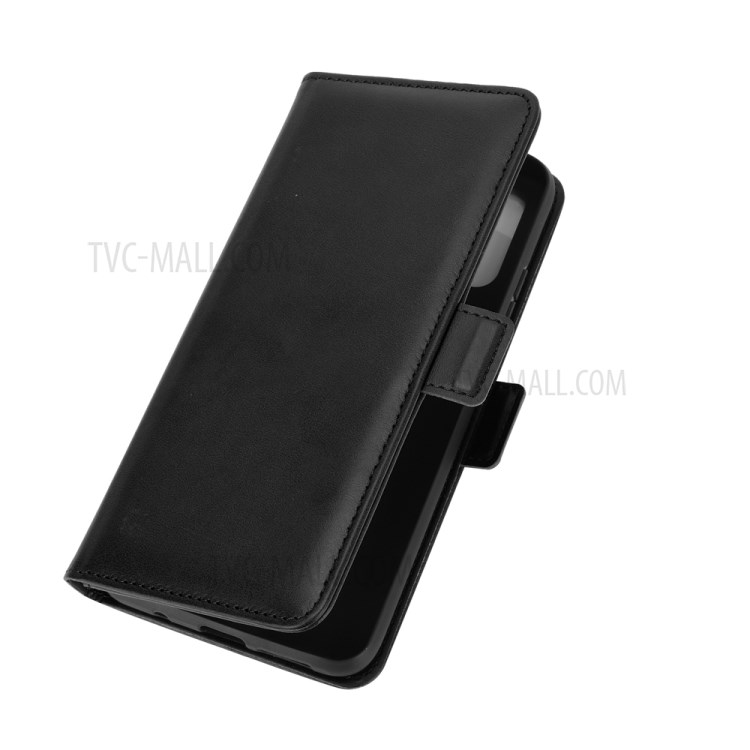 Double Magnetic Clasp Folio Flip Leather Cover Case for Xiaomi Poco M3 - Black-7