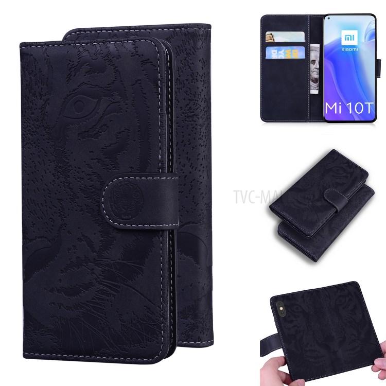 Imprinted Tiger Pattern Wallet Leather Phone Case with Stand for Xiaomi Mi 10T Pro 5G/Mi 10T 5G/Redmi K30S - Black-1