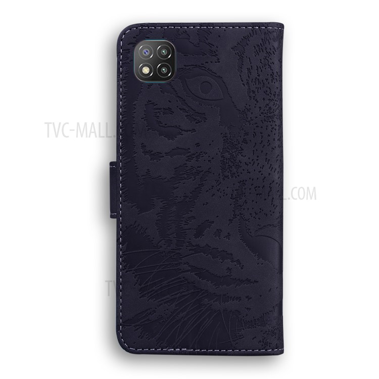 Tiger Pattern Imprinted Leather Stand Wallet Phone Case for Xiaomi Poco C3 - Black-2