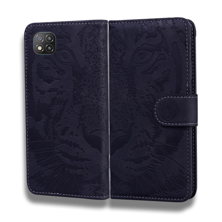 Tiger Pattern Imprinted Leather Stand Wallet Phone Case for Xiaomi Poco C3 - Black-3