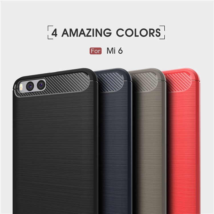 Carbon Fibre Brushed TPU Case for Xiaomi Mi 6 - Black-11