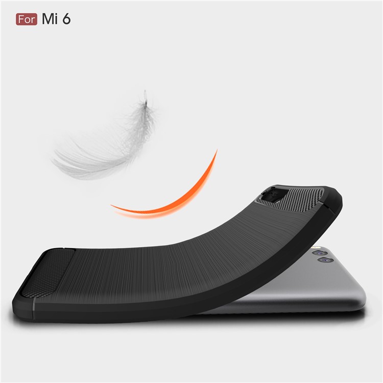 Carbon Fibre Brushed TPU Case for Xiaomi Mi 6 - Black-7