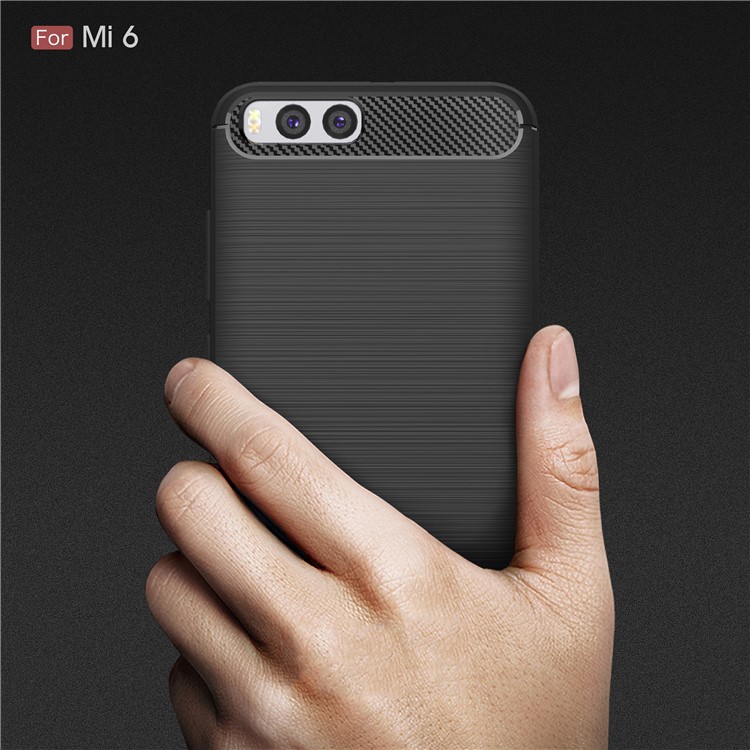 Carbon Fibre Brushed TPU Case for Xiaomi Mi 6 - Black-8