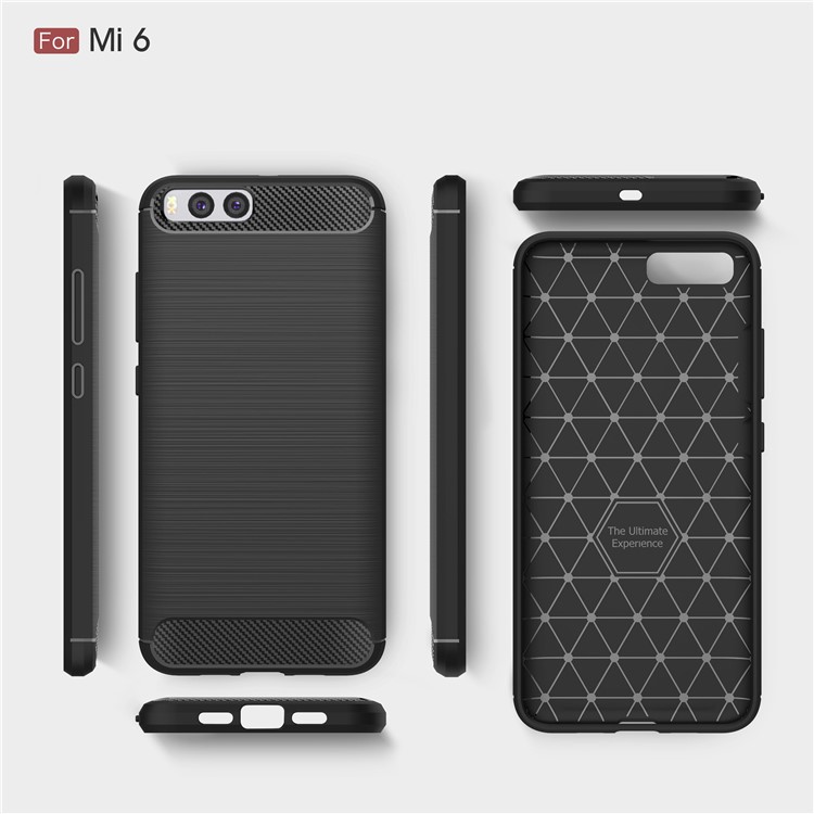 Carbon Fibre Brushed TPU Case for Xiaomi Mi 6 - Black-9