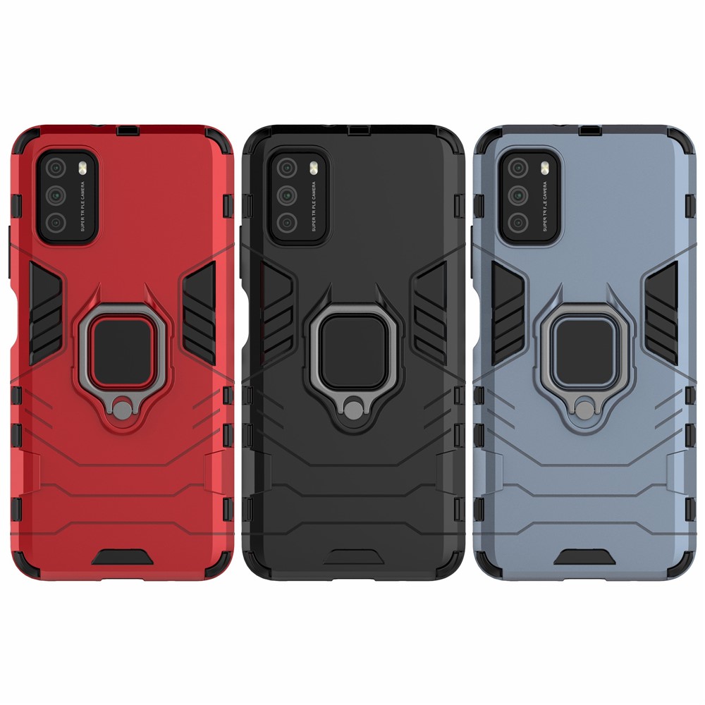 For Xiaomi Poco M3 Cool Guard PC + TPU Hybrid Mobile Case with Kickstand - Black-10