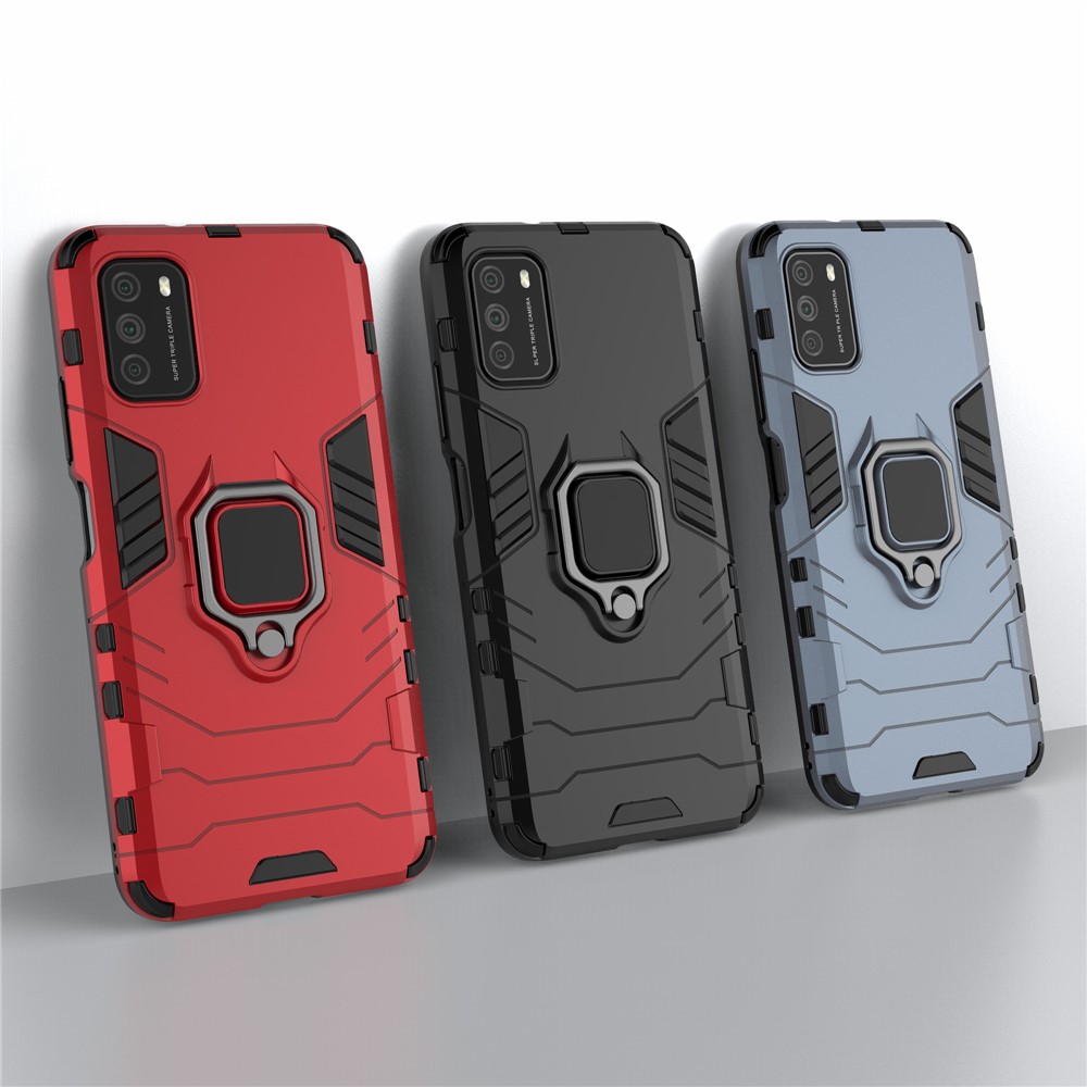 For Xiaomi Poco M3 Cool Guard PC + TPU Hybrid Mobile Case with Kickstand - Black-11