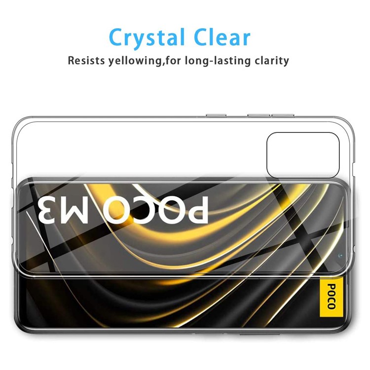Anti-fingerprint TPU Case for Xiaomi Poco M3 See-through Clear Soft Cover-2