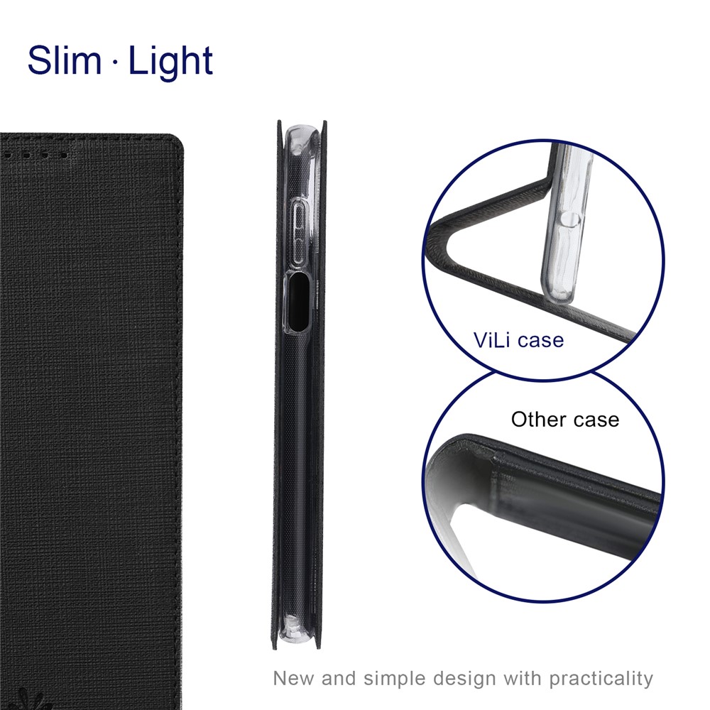 VILI DMX Series Full Protection Leather Stand Case with Card Slot for Xiaomi Mi 10T Lite 5G/Redmi Note 9 Pro 5G - Black-4