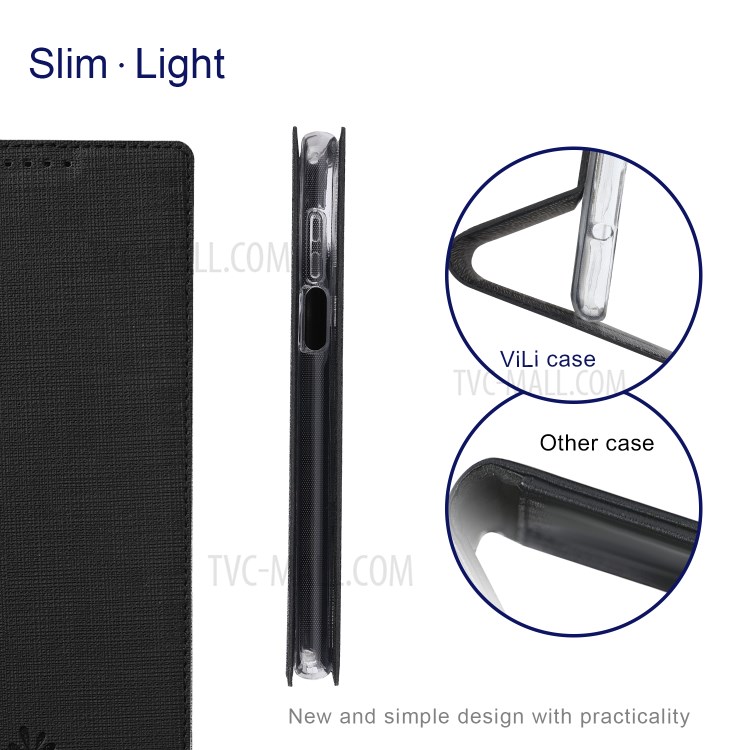 VILI DMX Series Leather Case with Stand and Card Slot for Xiaomi Poco X3/Poco X3 NFC - Black-4