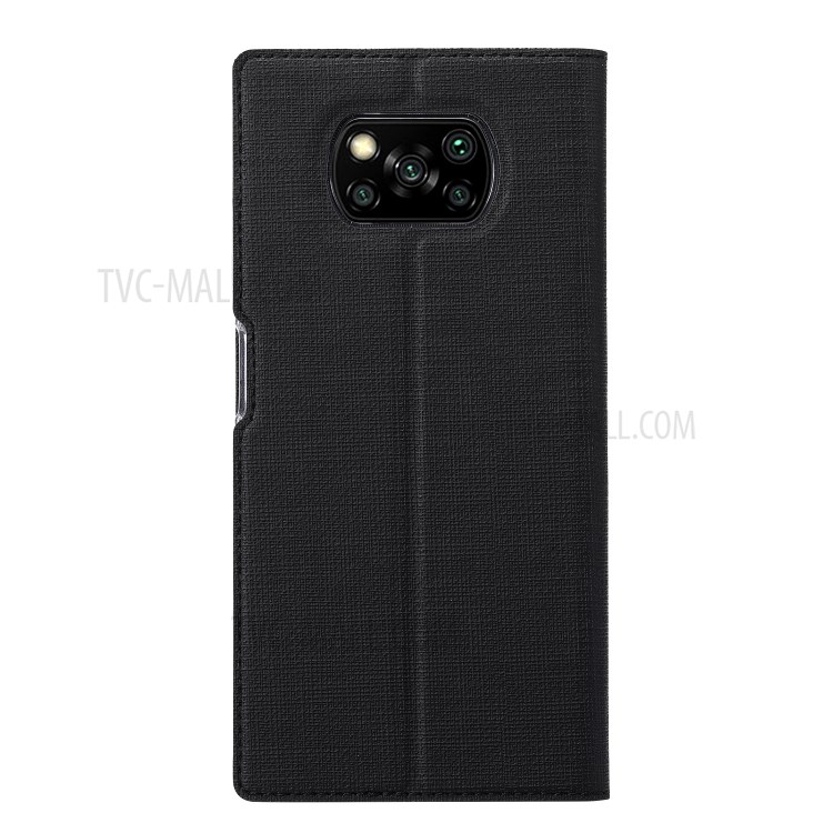 VILI DMX Series Leather Case with Stand and Card Slot for Xiaomi Poco X3/Poco X3 NFC - Black-7