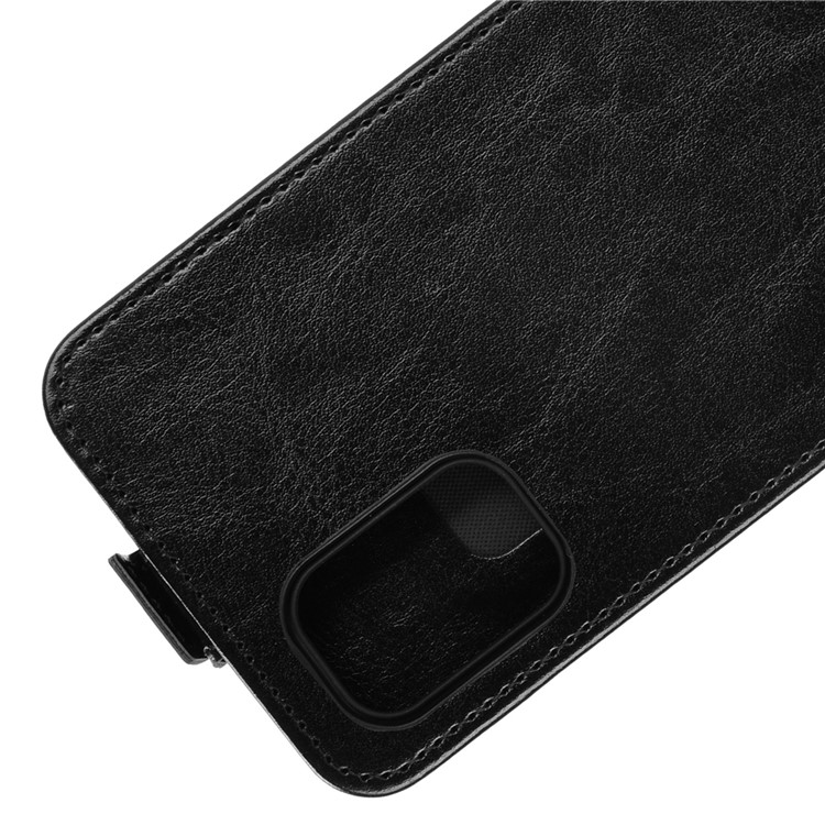Vertical Flip Crazy Horse Texture with Card Holder for Xiaomi Poco M3 Leather Cover - Black-2
