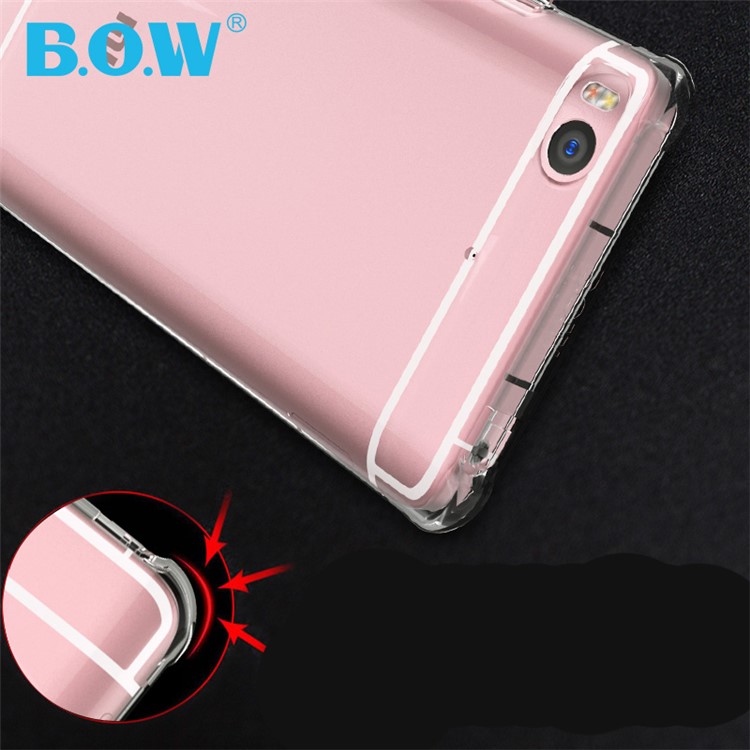 BOW Drop-Proof Clear Soft TPU Back Phone Shell for Xiaomi Mi 5s - Transparent-5