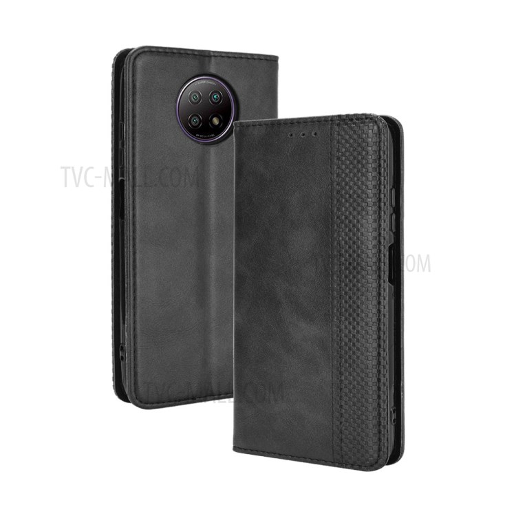 Vintage Style Magnetic PU Leather Cover with Wallet Stand Phone Cover for Xiaomi Redmi Note 9 5G - Black-7
