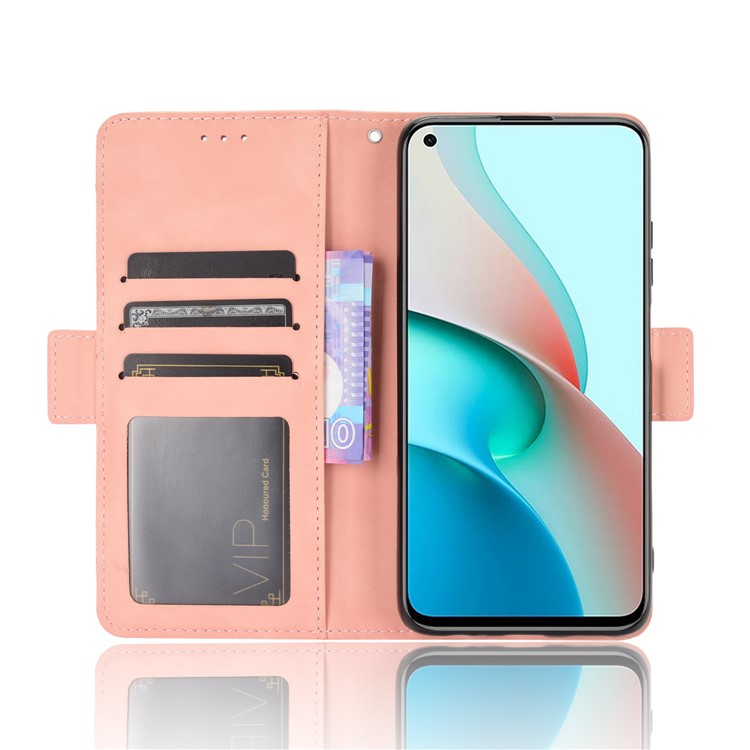 Многочисленные Слоты Для Кошелька Подставка Для Кожаной Крышки PU Для Xiaomi Redmi Примечание 9 5g/примечание 9T 5G - Розовый-6