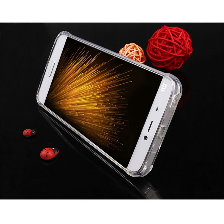 BOW Shock Absorption Soft TPU Cover with ABS Kickstand for Xiaomi Mi 5 - Transparent-15