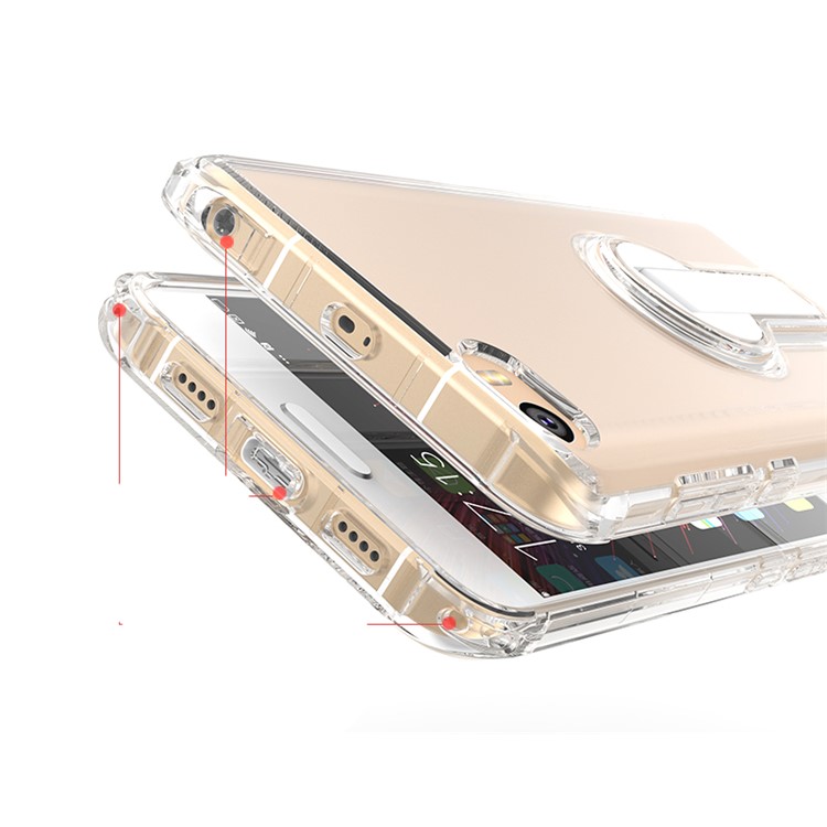 BOW Shock Absorption Soft TPU Cover with ABS Kickstand for Xiaomi Mi 5 - Transparent-7