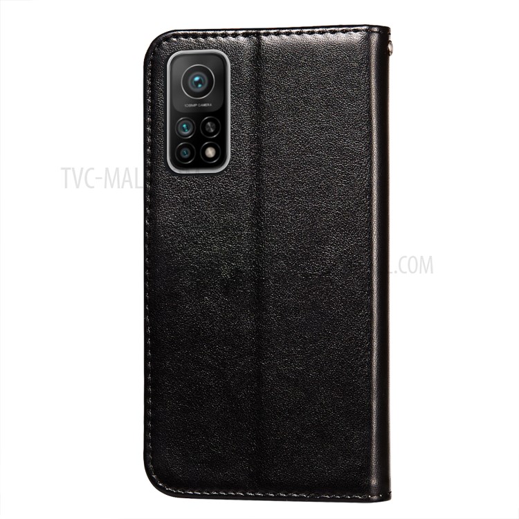 Stripes Imprint Design Wallet Stand Leather Phone Cover Case for Xiaomi Mi 10T 5G/Mi 10T Pro 5G/Redmi K30S - Black-3