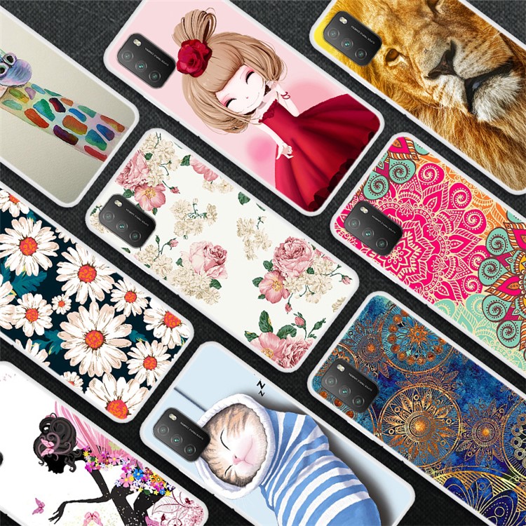 Pattern Printing TPU Phone Shell Case for Xiaomi Poco M3 - Chrysanthemum-2