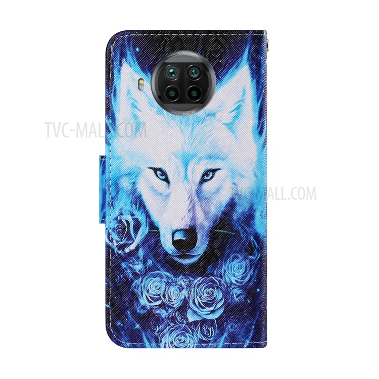 PU Leather Wallet Stand Phone Case for Xiaomi Mi 10T Lite 5G / Redmi Note 9 Pro 5G - Wolf-2