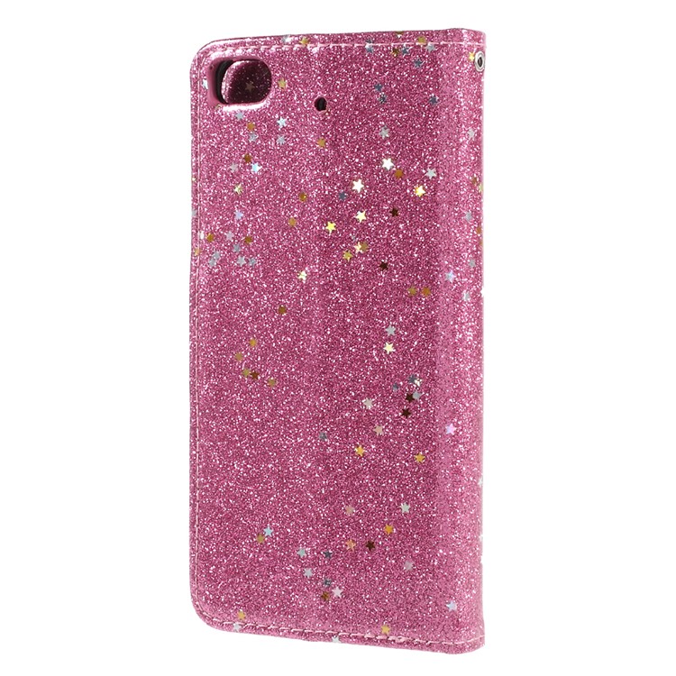 Mobile Accessory Flash Powder Leather Wallet Flip Cell Phone Case for Xiaomi Mi 5s - Rose-2